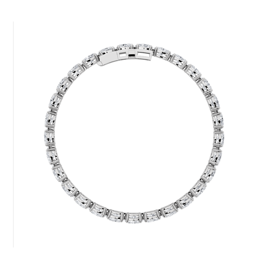 Oval Shape East West Line Bracelet lab grown diamond