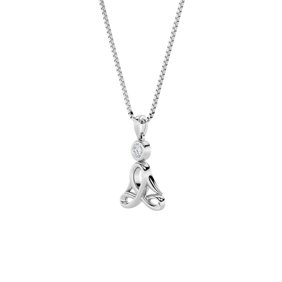 14K White Gold Necklace KJ01418P.RD-0.2-21F