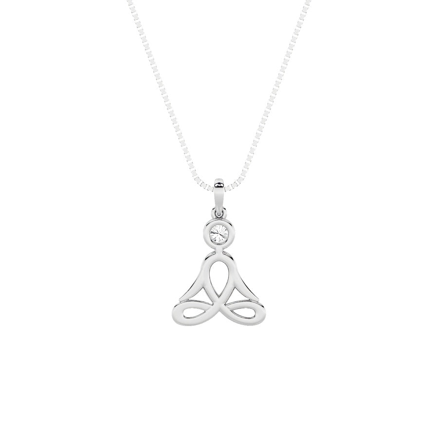 14K White Gold Necklace KJ01418P.RD-0.2-21F