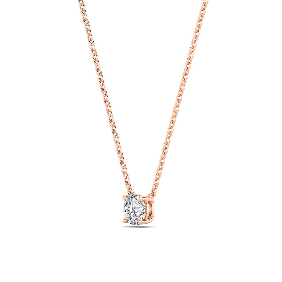 1.5Cttw Round Shaped Lab Grown Diamond (F/VS) Necklace in 14K Gold