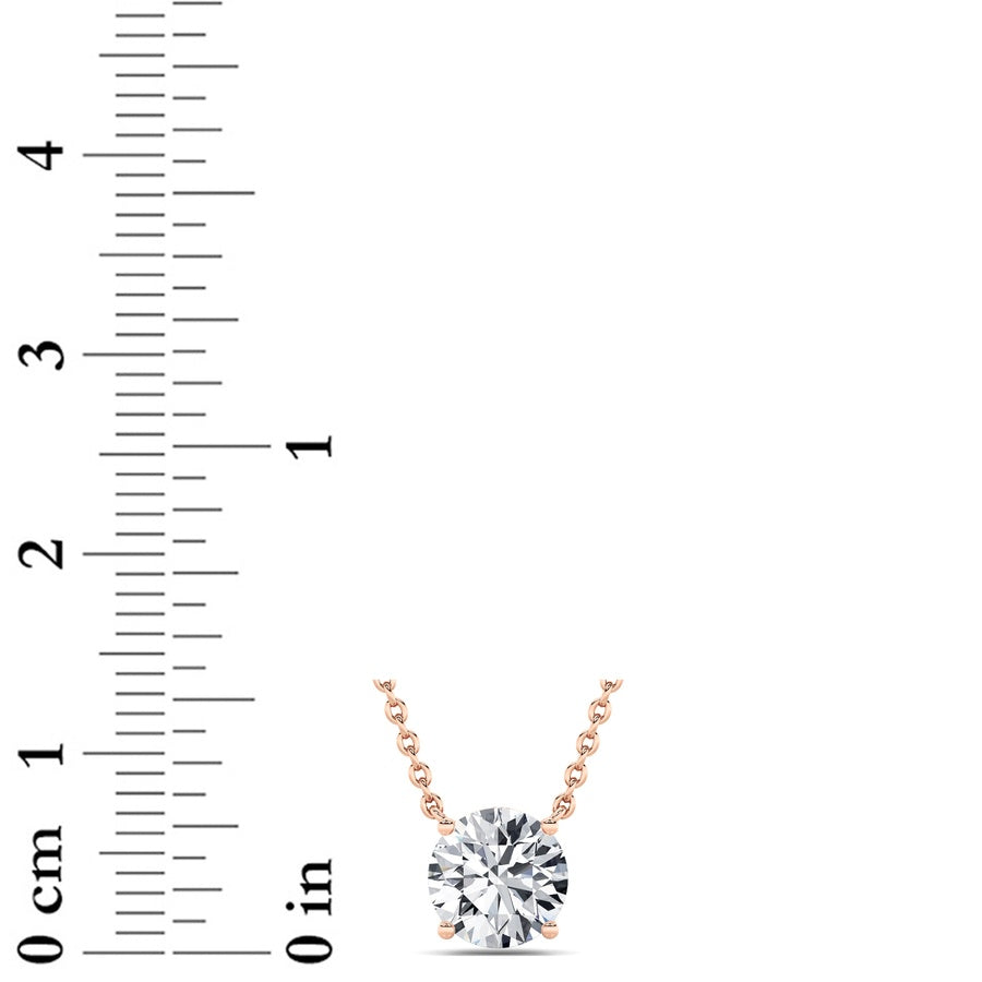 1.5Cttw Round Shaped Lab Grown Diamond (F/VS) Necklace in 14K Gold