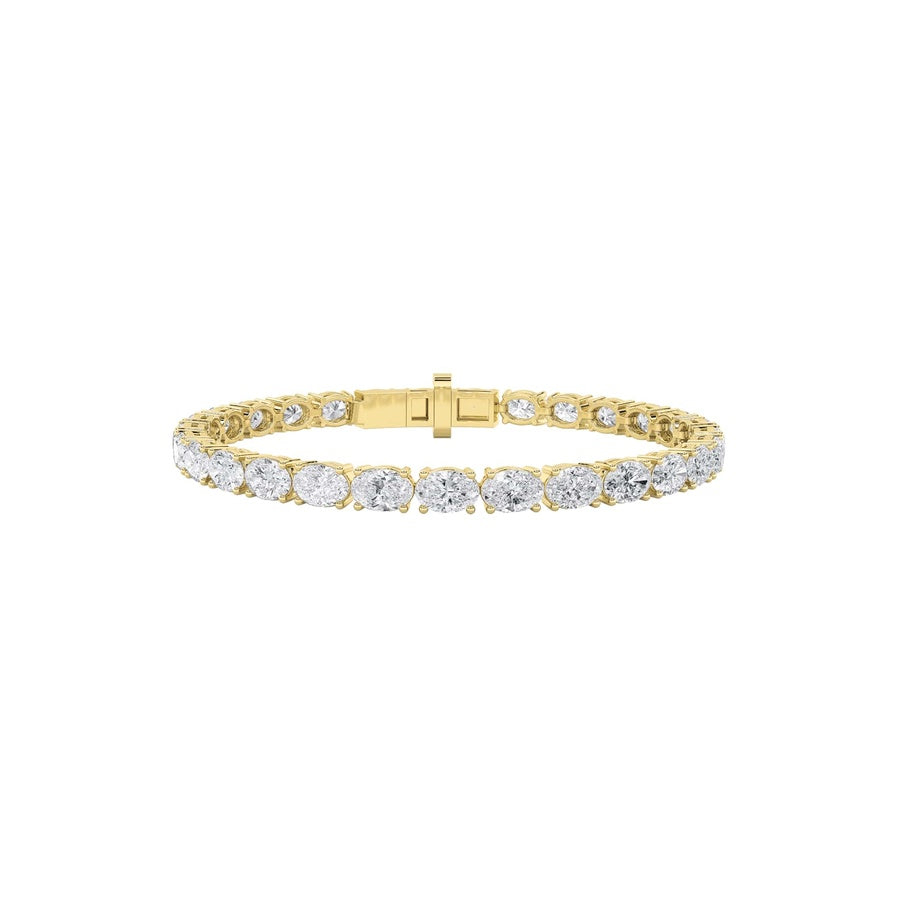 10Cttw Oval Shaped Lab Grown Diamond (G/VS) Tennis Bracelet in 14K Gold