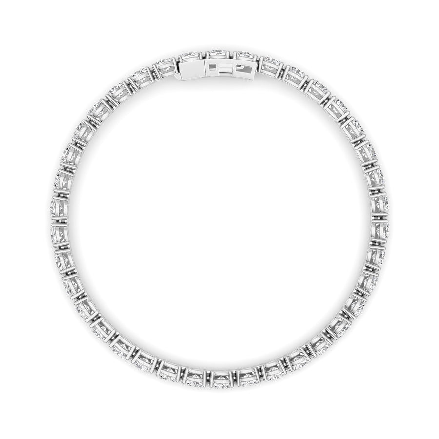 7Cttw Oval Shaped Lab Grown Diamond (F/VS) TennisBracelet in 14K Gold