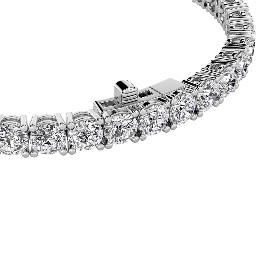 12Cttw Round Shaped Lab Grown Diamond (F/VS) Tennis Bracelet in 14K Gold