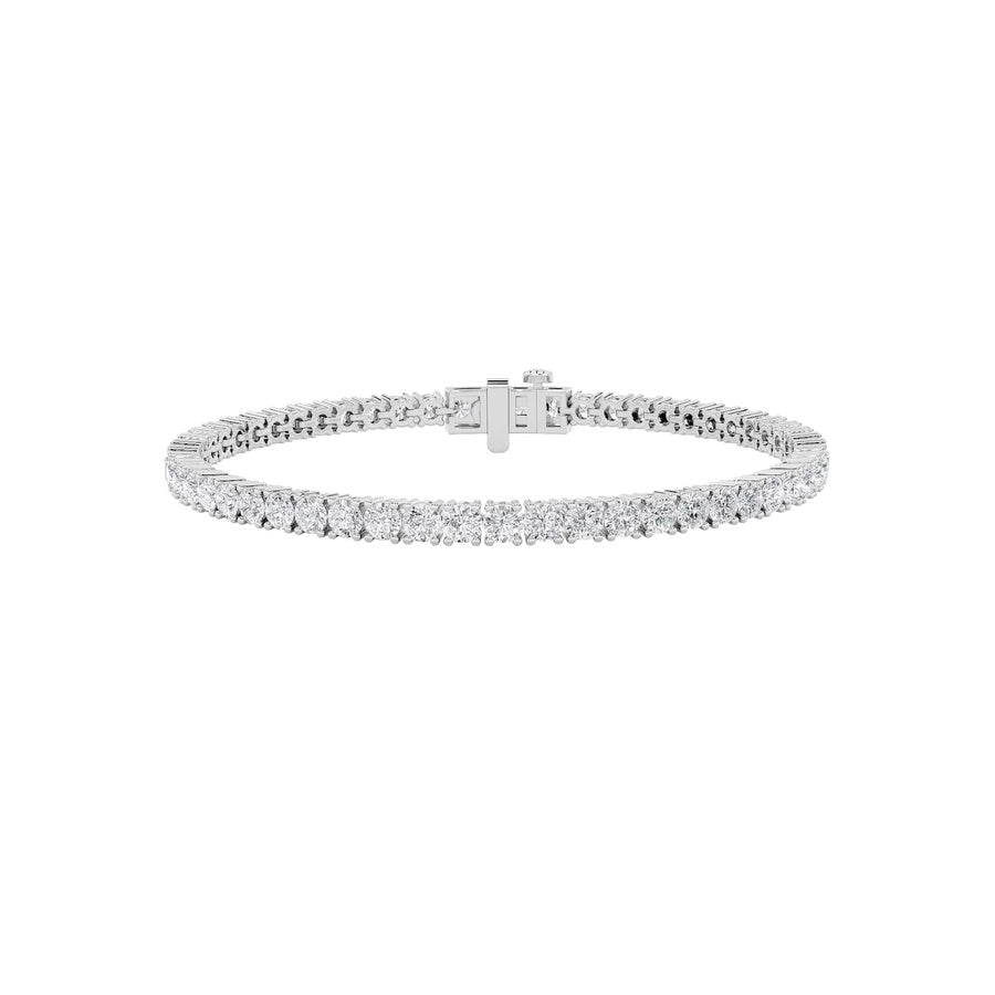 5Cttw Round Shaped Lab Grown Diamond (F/VS) TennisBracelet in 14K Gold