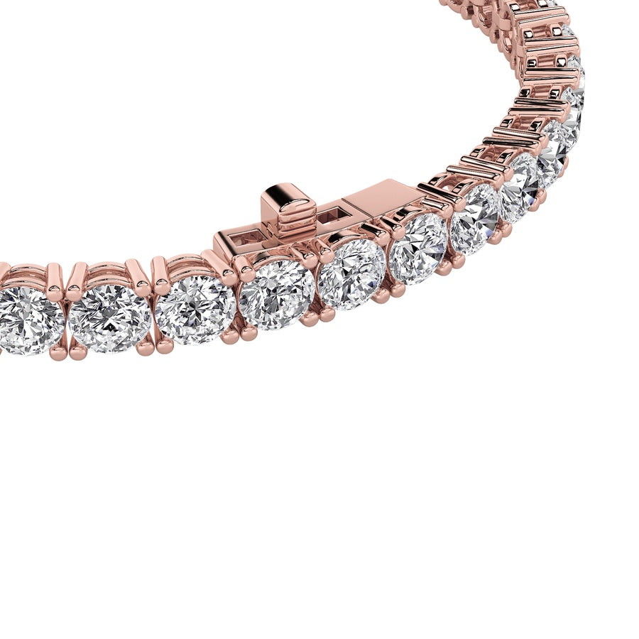 5Cttw Round Shaped Lab Grown Diamond (F/VS) TennisBracelet in 14K Gold