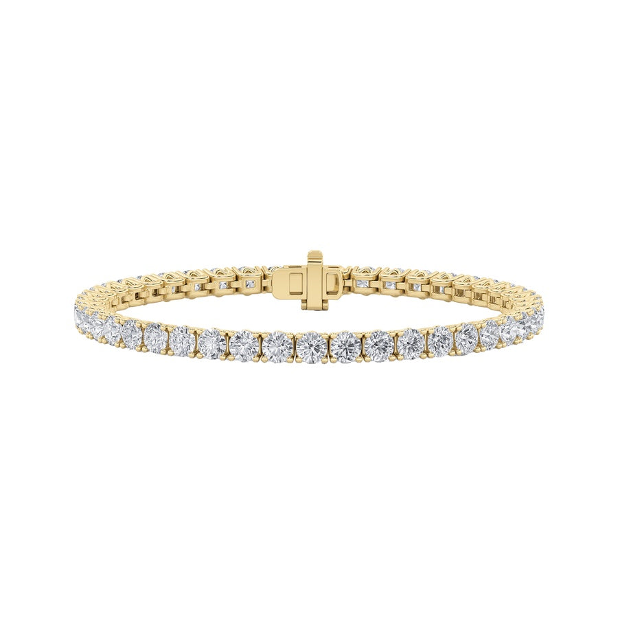 10Cttw Round Shaped Lab Grown Diamond (F/VS) Tennis Bracelet in 14K Gold