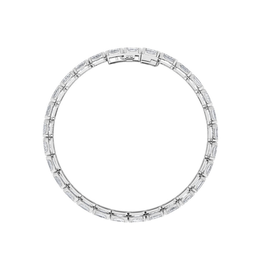 10Cttw Emerald Shaped Lab Grown Diamond (F/VS) Tennis Bracelet in 14K Gold