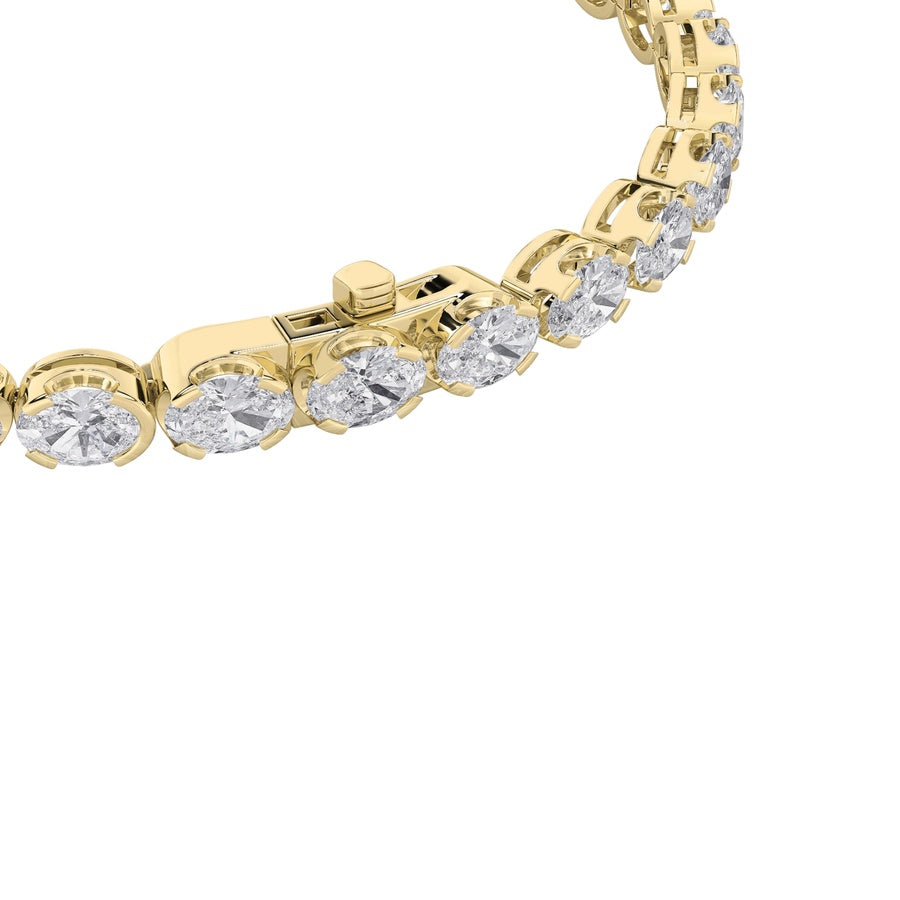11Cttw Oval Shaped Lab Grown Diamond (F/VS) Bracelet in 14K Gold