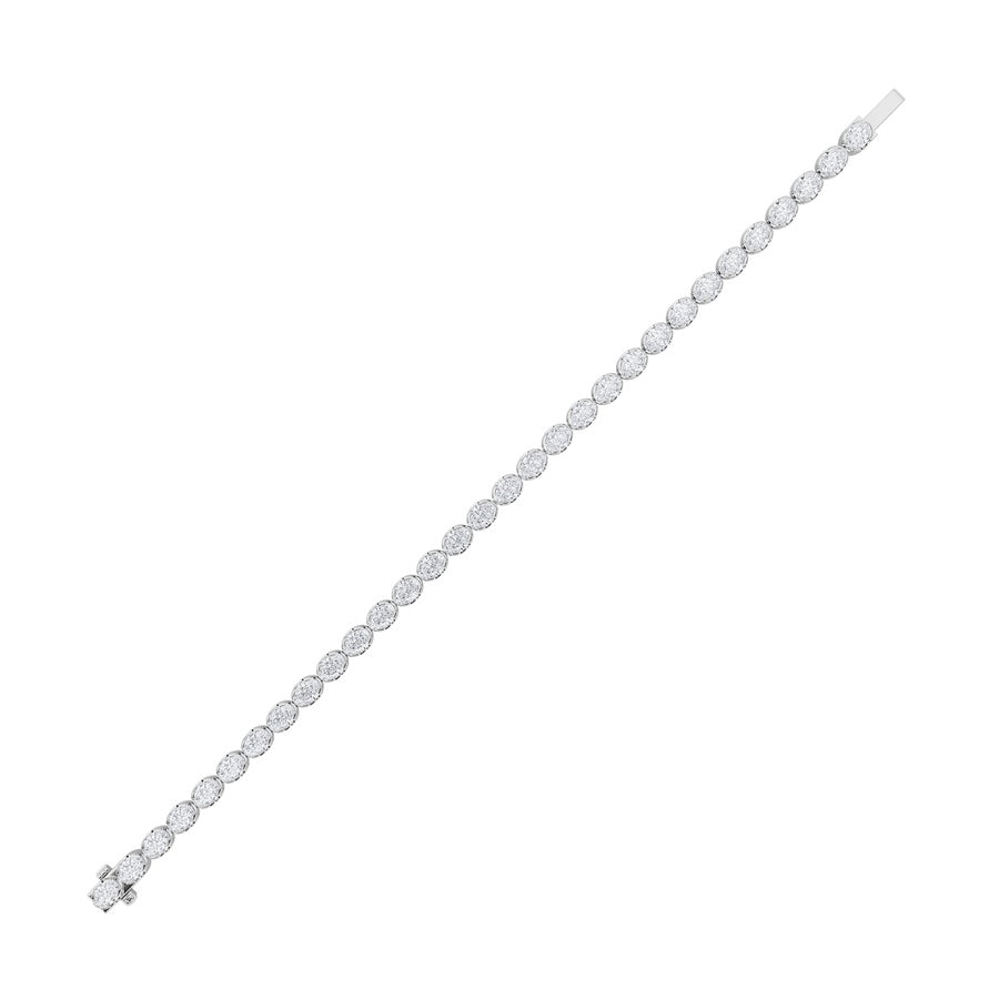 7Cttw Oval Shaped Lab Grown Diamond (F/VS) TennisBracelet in 14K Gold