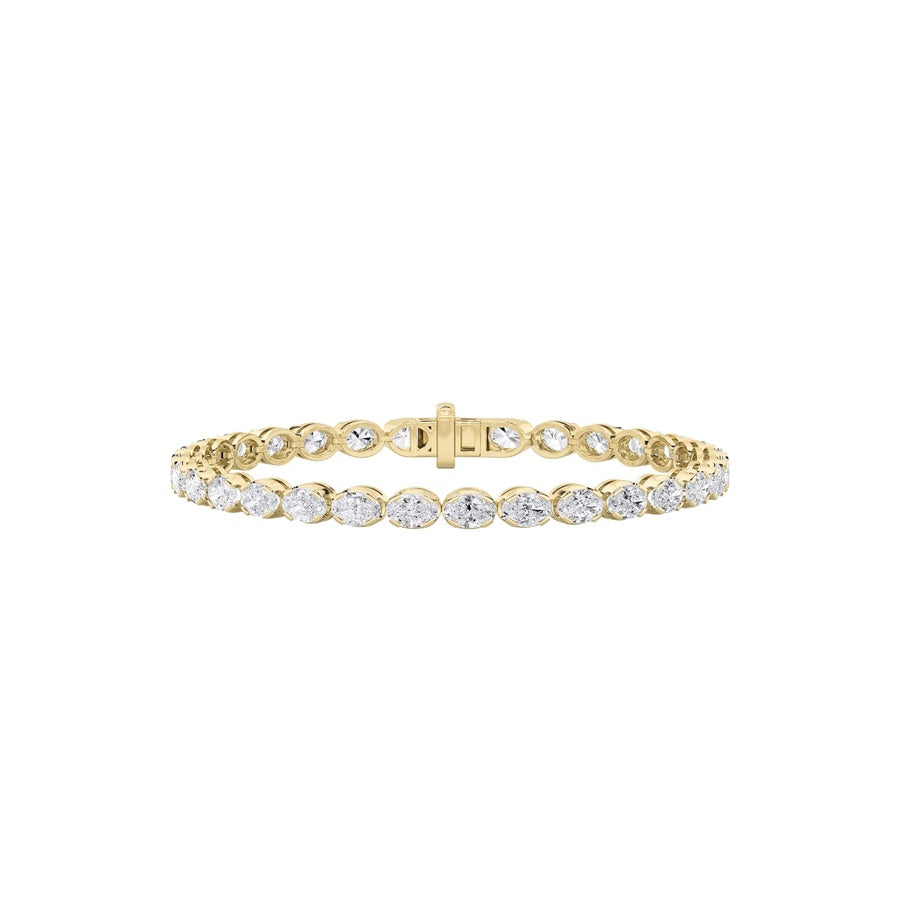 7Cttw Oval Shaped Lab Grown Diamond (F/VS) TennisBracelet in 14K Gold