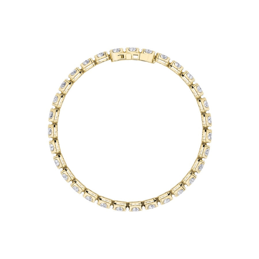 7Cttw Oval Shaped Lab Grown Diamond (F/VS) TennisBracelet in 14K Gold