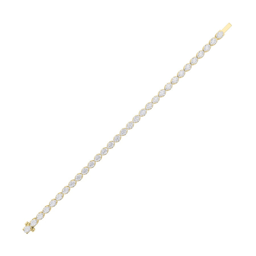 7Cttw Oval Shaped Lab Grown Diamond (F/VS) TennisBracelet in 14K Gold