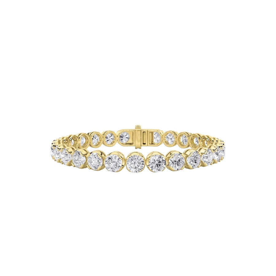 15Cttw Round Shaped Lab Grown Diamond (F/VS) Bracelet in 14K Gold