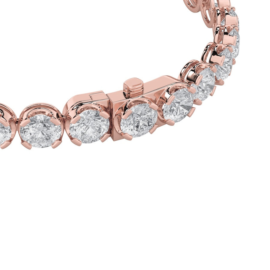 3Cttw Round Shaped Lab Grown Diamond (F/VS) TennisBracelet in 14K Gold