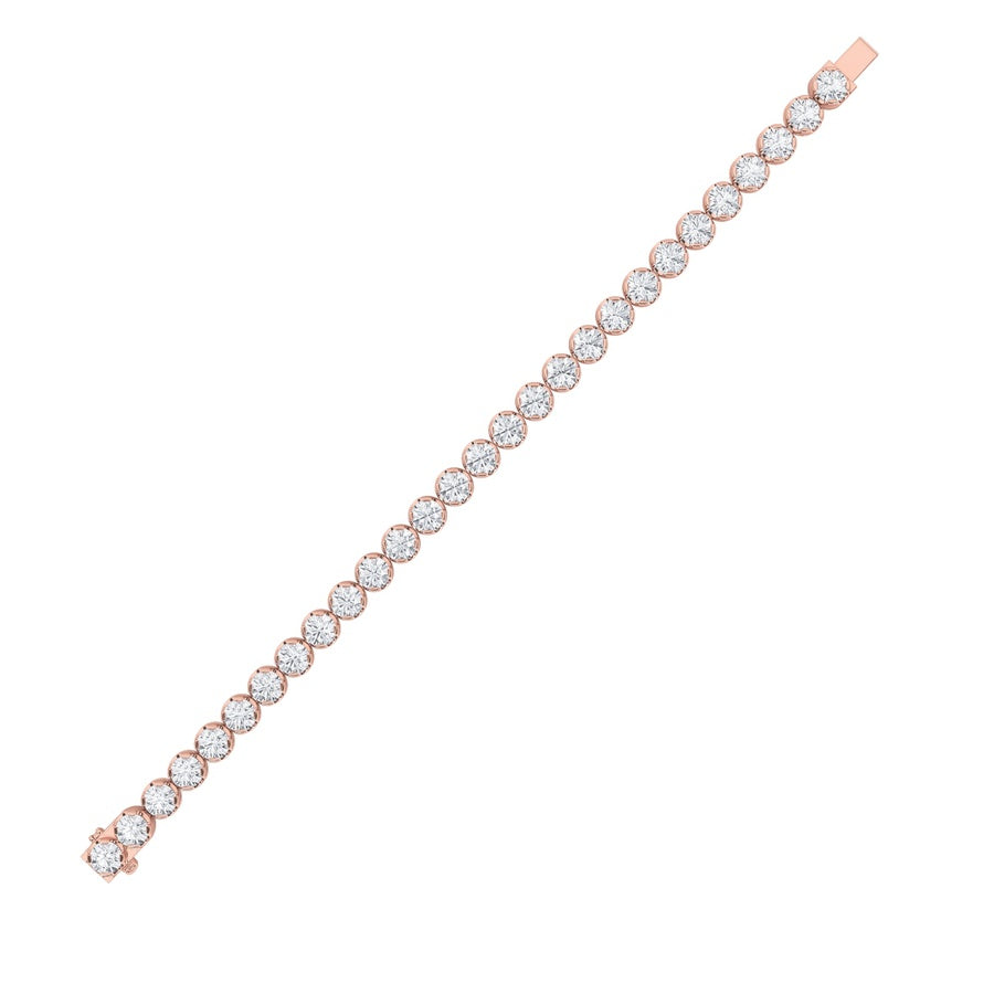 3Cttw Round Shaped Lab Grown Diamond (F/VS) TennisBracelet in 14K Gold