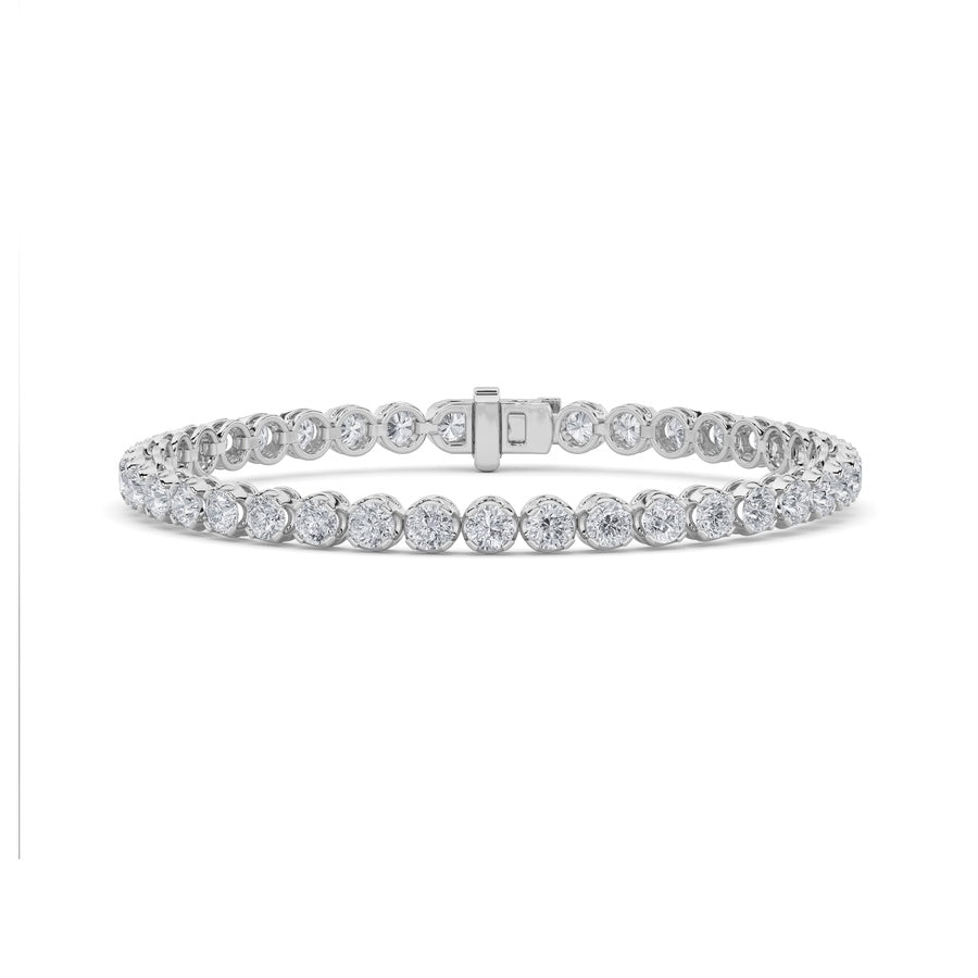 7Cttw Round Shaped Lab Grown Diamond (F/VS) Bracelet in 14K Gold
