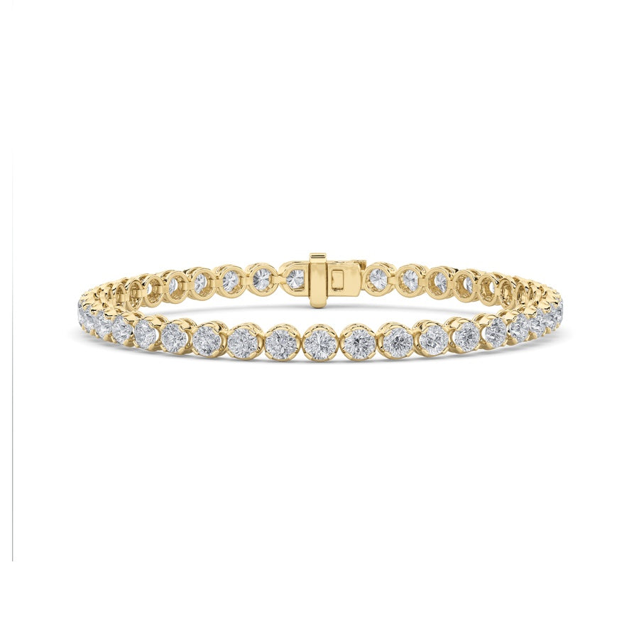 7Cttw Round Shaped Lab Grown Diamond (F/VS) Bracelet in 14K Gold