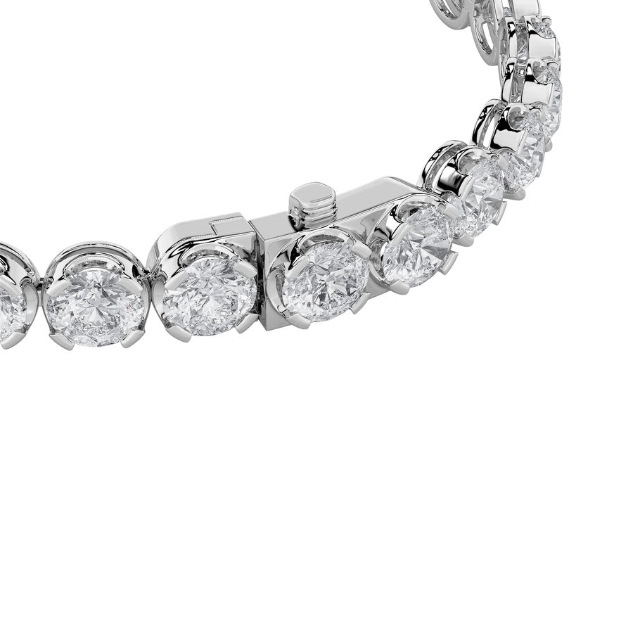9Cttw Round Shaped Lab Grown Diamond (F/VS) Bracelet in 14K Gold
