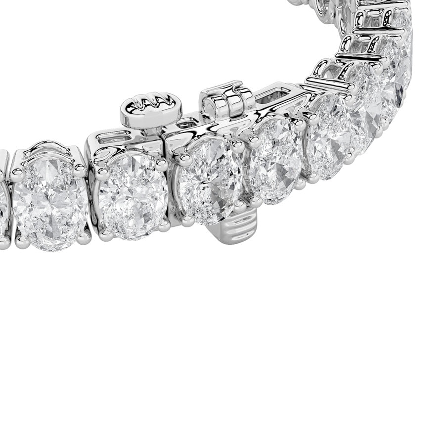 10Cttw Oval Shaped Lab Grown Diamond (F/VS) East West Line Bracelet in 14K Gold