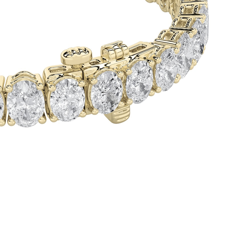Oval Shape East West Line Bracelet lab grown diamond