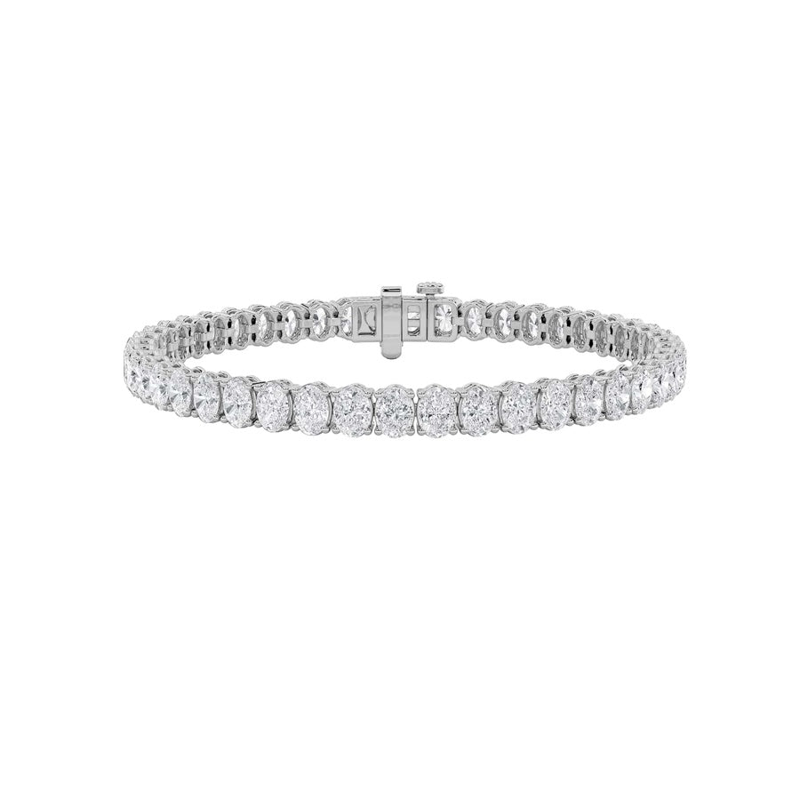 Oval Shape East West Line Bracelet lab grown diamond