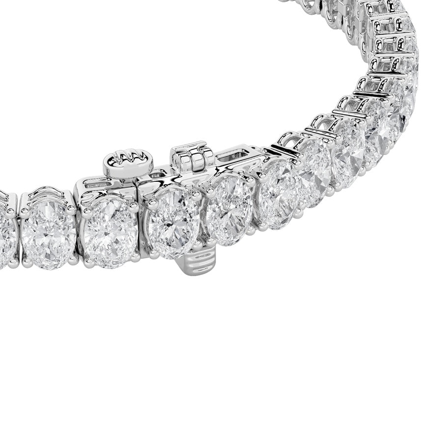 Oval Shape East West Line Bracelet lab grown diamond