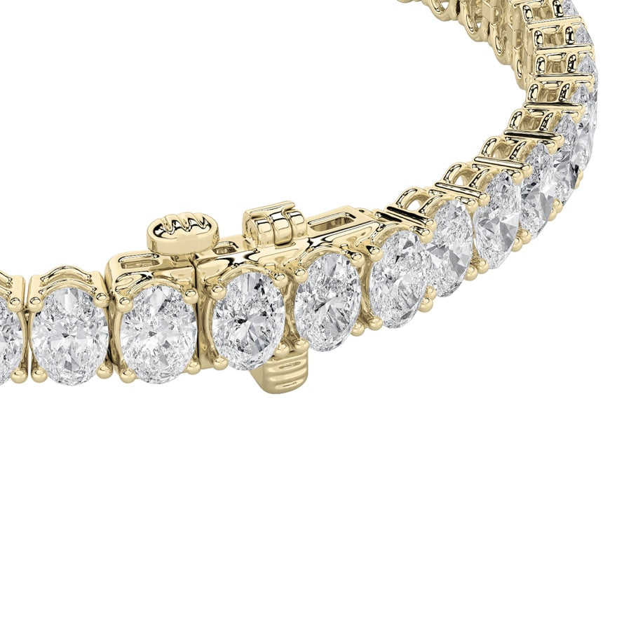 Oval Shape East West Line Bracelet lab grown diamond