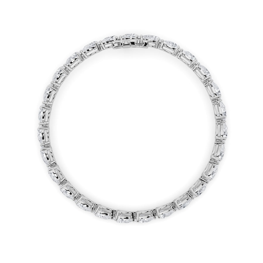 7Cttw Pear Shaped Lab Grown Diamond (F/VS) Fancy Line Bracelet in 14K Gold