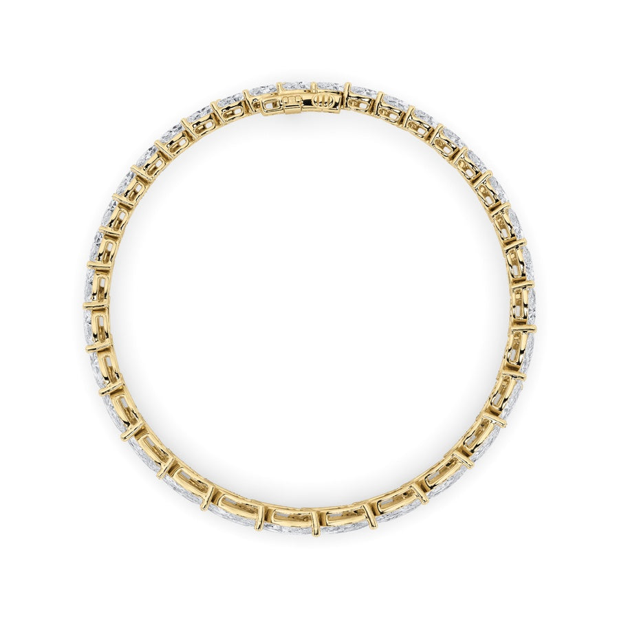 13Cttw Marquise Shaped Lab Grown Diamond (F/VS) Fancy Bracelet in 14K Gold