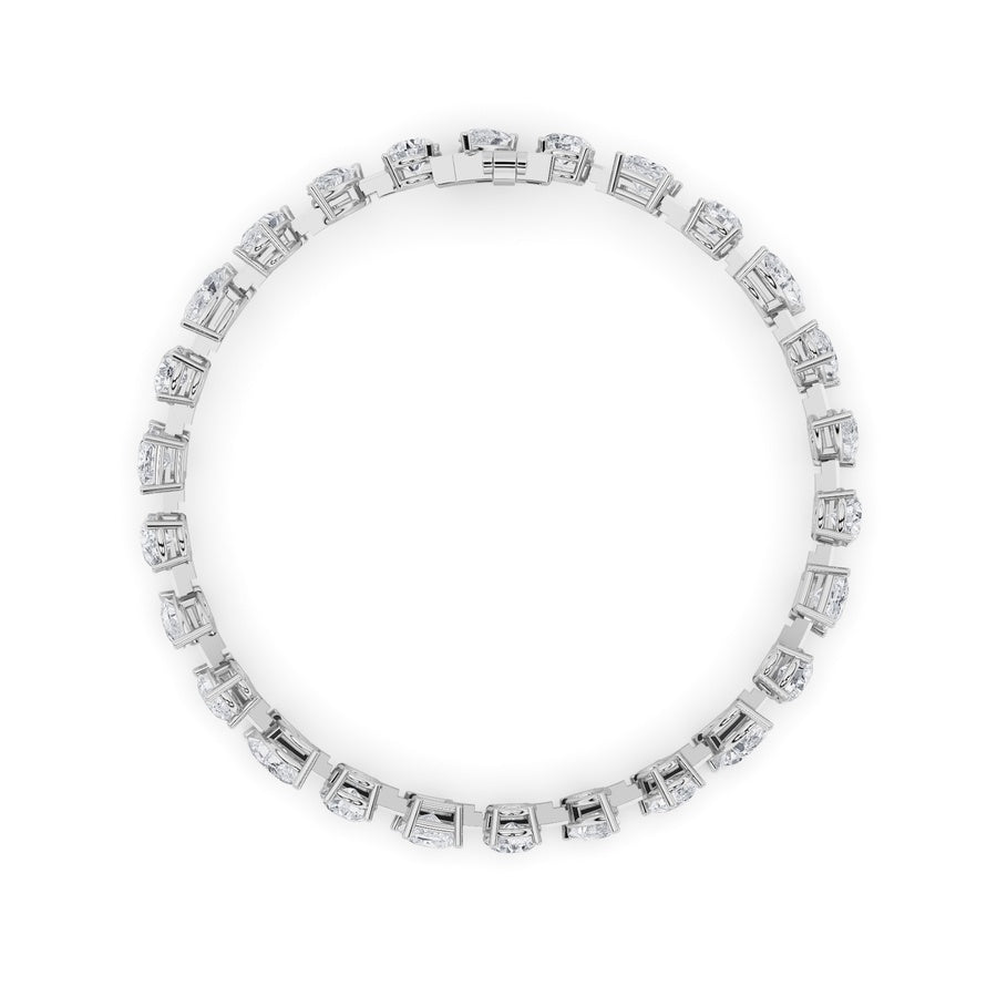10.5Cttw Mix Shaped Lab Grown Diamond (F/VS) NorthSouth Bracelet in 14K Gold