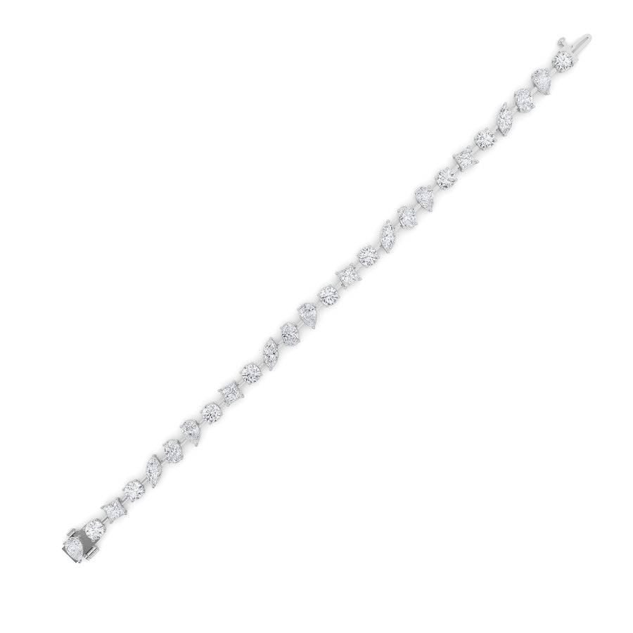 10.5Cttw Mix Shaped Lab Grown Diamond (F/VS) NorthSouth Bracelet in 14K Gold