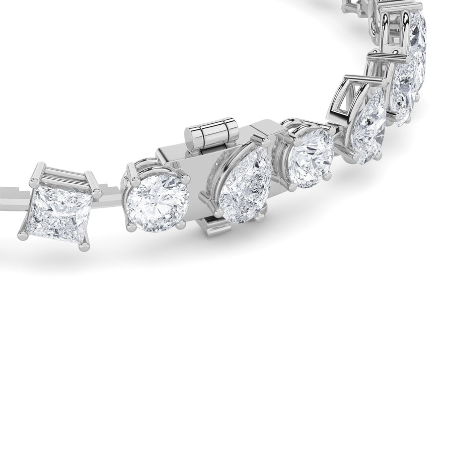 10.5Cttw Mix Shaped Lab Grown Diamond (F/VS) NorthSouth Bracelet in 14K Gold