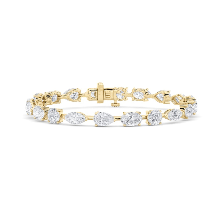 12Cttw Mix Shaped Lab Grown Diamond East & West Bracelet in 14K Gold (F/VS)