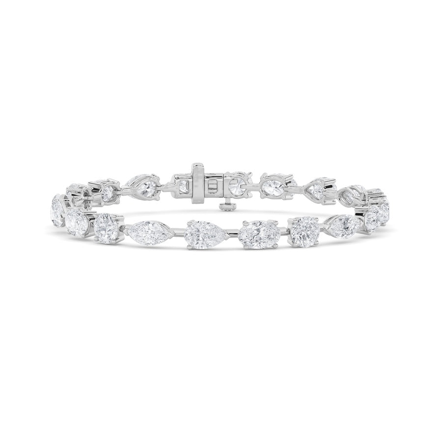 6Cttw Mix Shaped Lab Grown Diamond East & West Bracelet in 14K Gold (F/VS)
