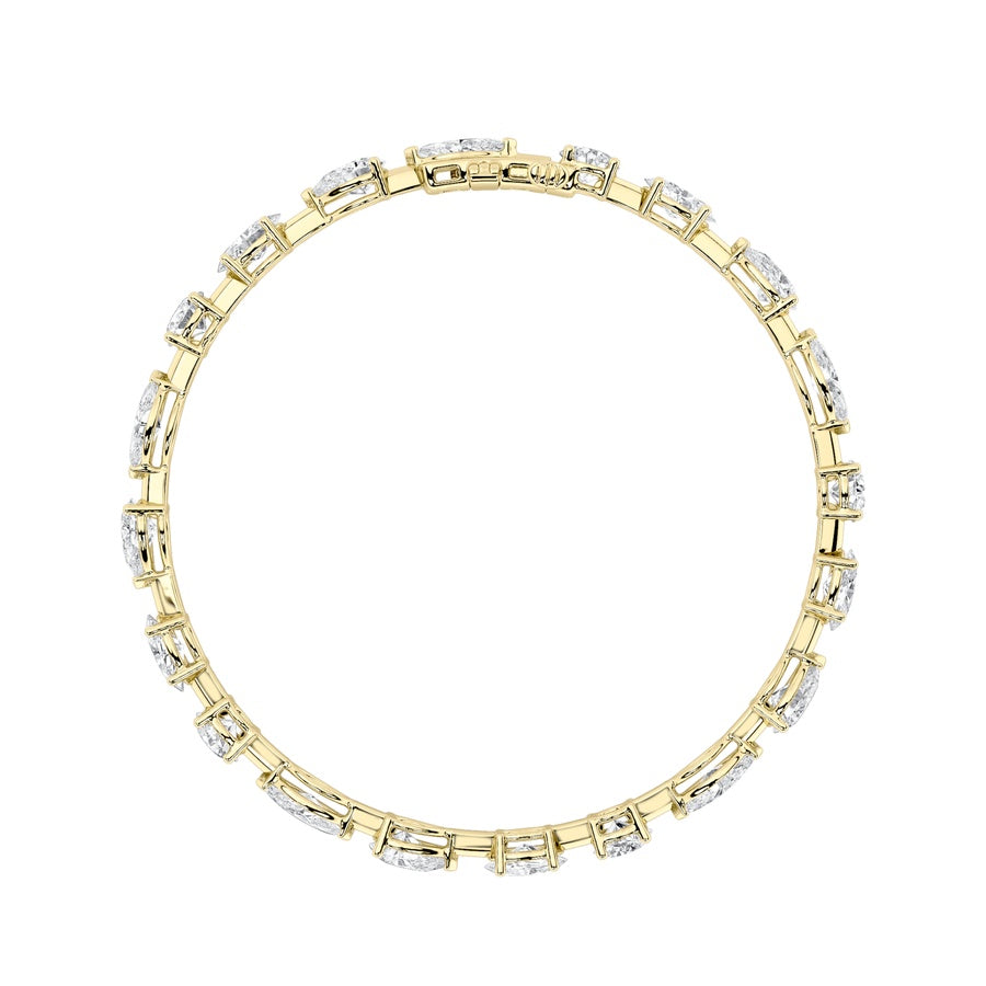 8Cttw Mix Shaped Lab Grown Diamond East & West Bracelet in 14K Gold (F/VS)