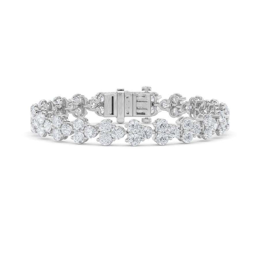 Round Shape Cluster Bracelet lab grown diamond