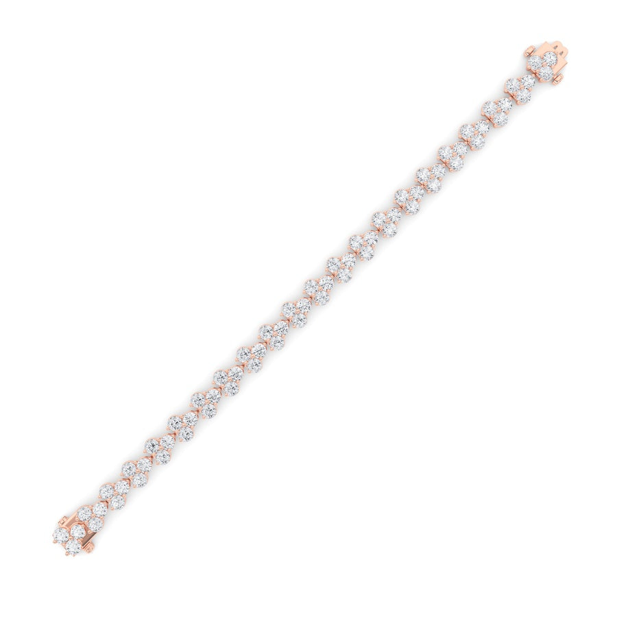 13Cttw Round Shaped Lab Grown Diamond (F/VS) Cluster Bracelet in 14K Gold
