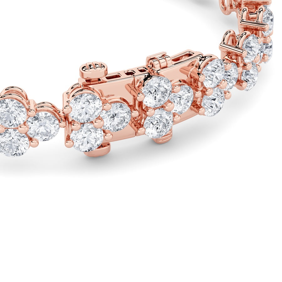 Round Shape Cluster Bracelet lab grown diamond