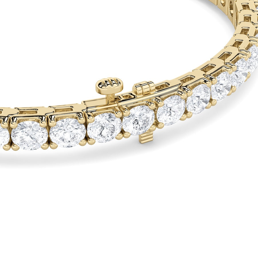 8Cttw Round Shaped Lab Grown Diamond (F/VS) Bracelet in 14K Gold