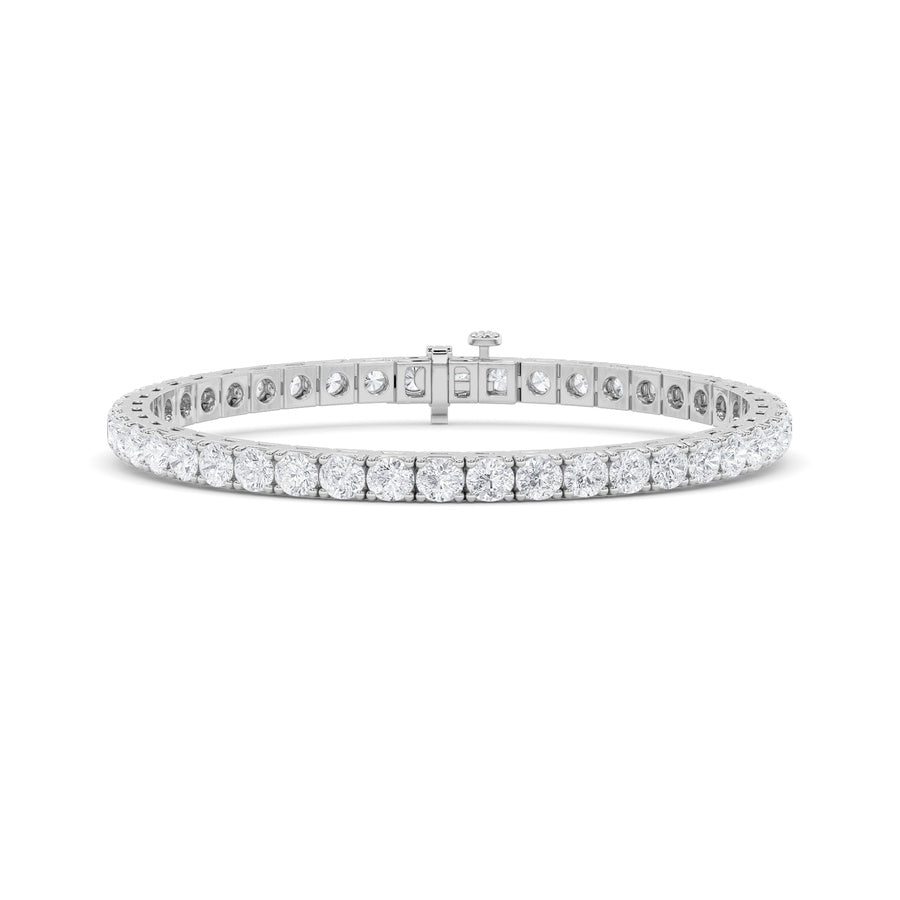 9Cttw Round Shaped Lab Grown Diamond (F/VS) Bracelet in 14K Gold