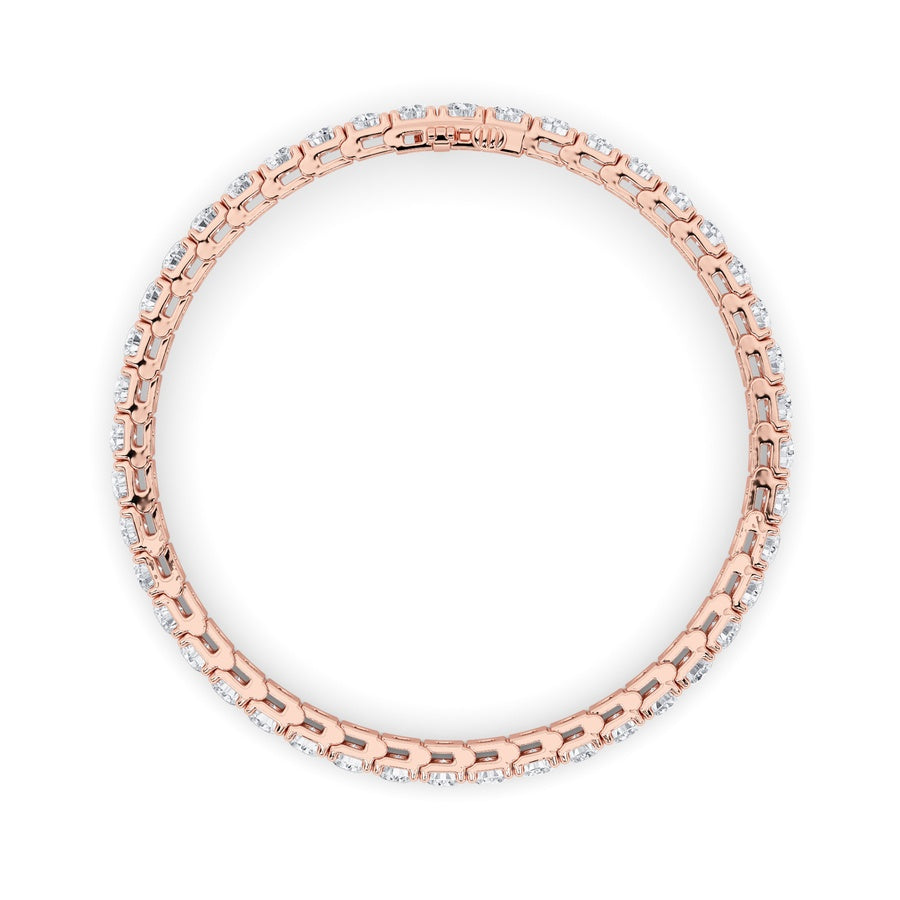 9Cttw Round Shaped Lab Grown Diamond (F/VS) Bracelet in 14K Gold