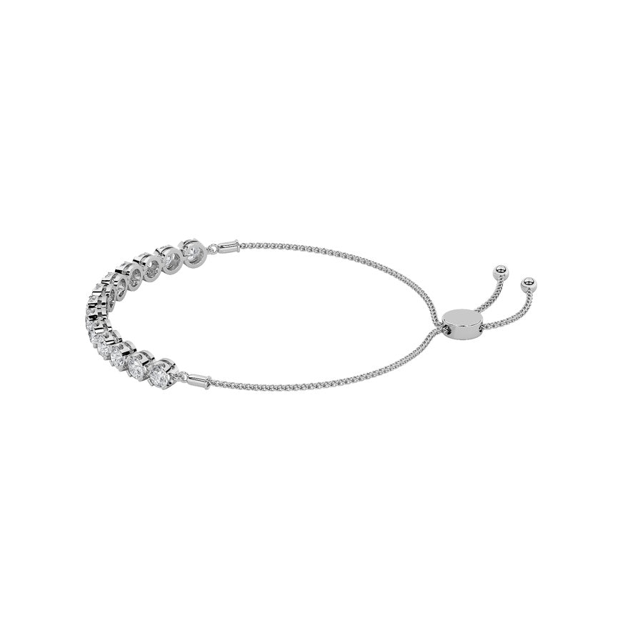 2.5Cttw Round Shaped Lab Grown Diamond (F/VS) BoloBracelet in 14K Gold