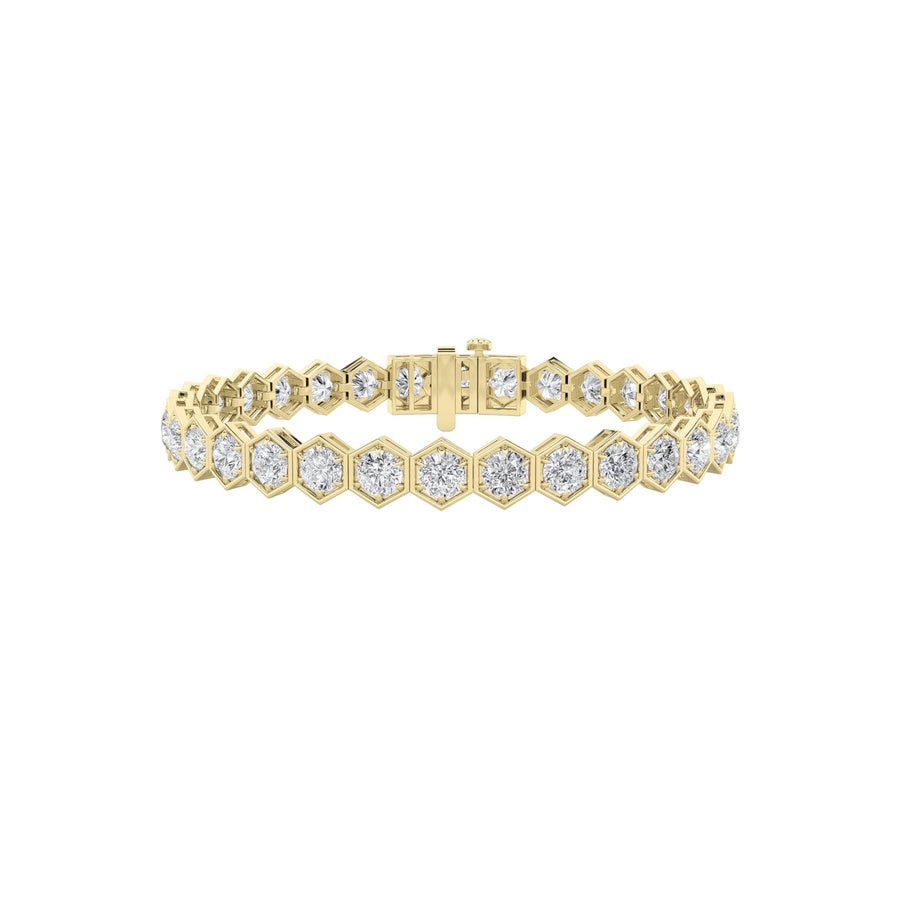 10Cttw Round Shaped Lab Grown Diamond (F/VS) Bracelet in 14K Gold