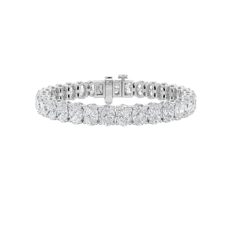 10CTW Oval Shaped Lab Grown Diamond North South Bracelet in 14K Gold (F/VS)