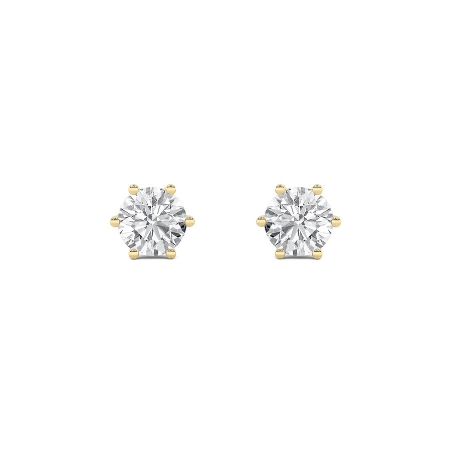 3Cttw Round Shaped Lab Grown Diamond (F/VS) TulipHead Stud Earrings in 14K Gold