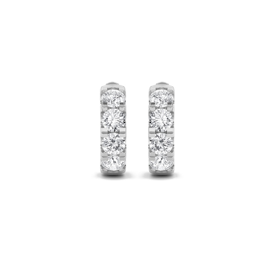 3Cttw Round Shaped Lab Grown Diamond (F/VS) Hoop Earrings in 14K Gold