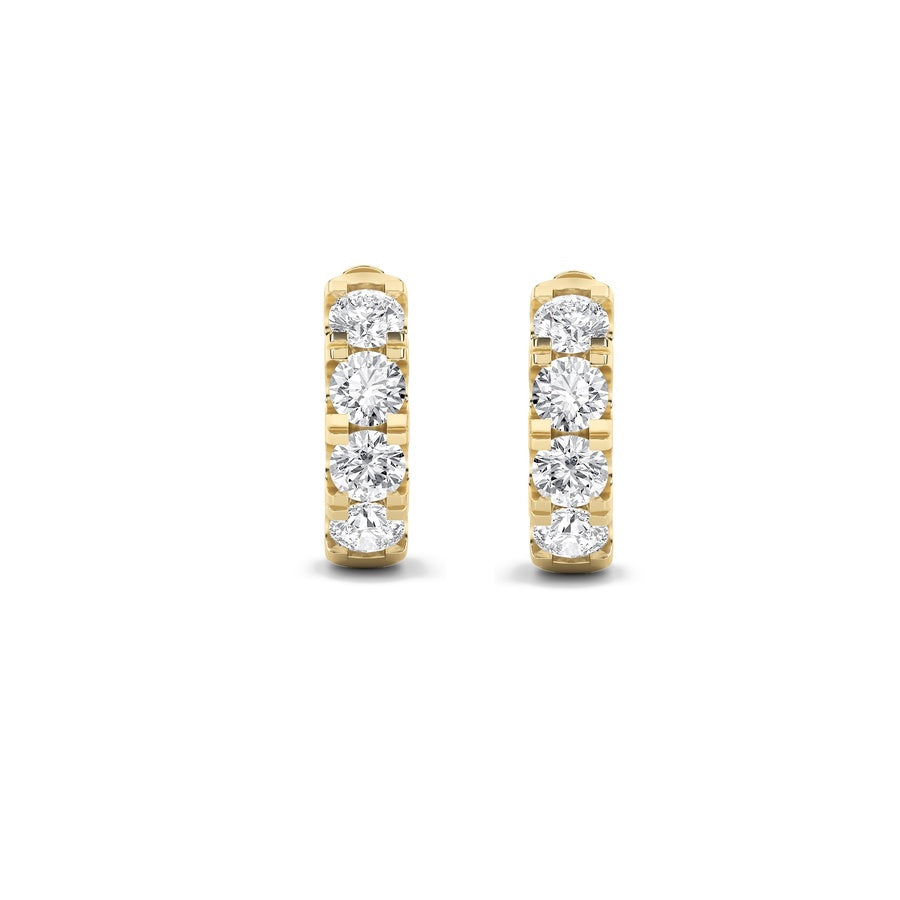 3Cttw Round Shaped Lab Grown Diamond (F/VS) Hoop Earrings in 14K Gold
