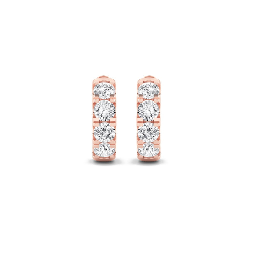 3Cttw Round Shaped Lab Grown Diamond (F/VS) Hoop Earrings in 14K Gold