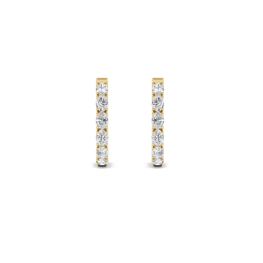 4Cttw Oval Shaped Lab Grown Diamond (F/VS) InsideOut Hoop Earrings in 14K Gold
